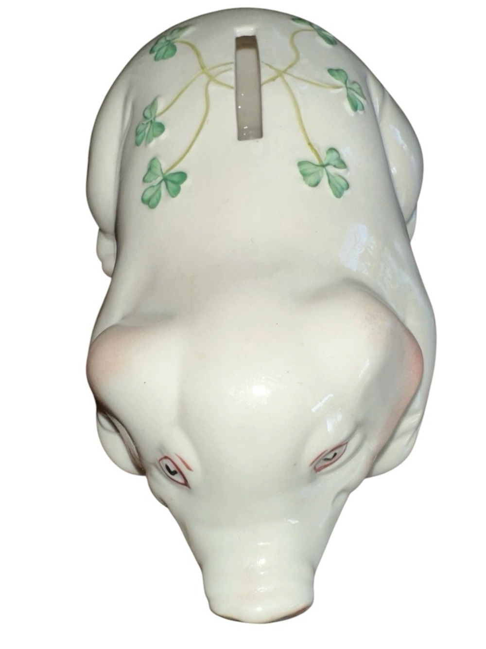 Belleek Shamrick Porcelain Piggy Bank